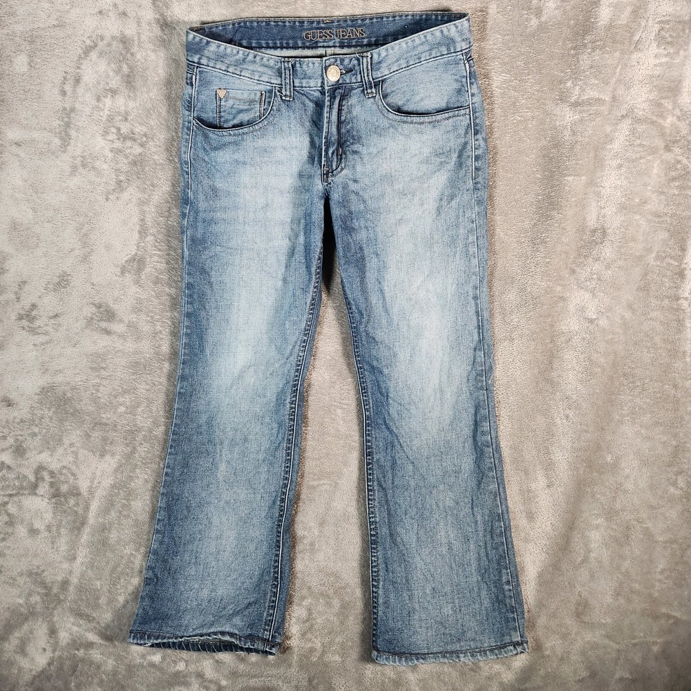 Guess Jeans Men's 32X29 Blue Faded Bootcut Western Flap Pocket‎ Denim Pants
